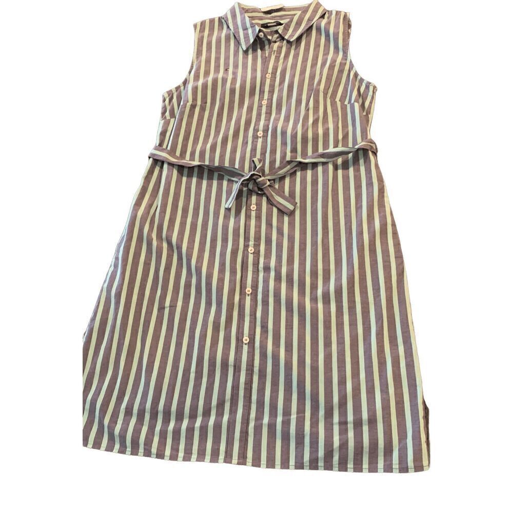 Tommy Hilfiger Cotton Shirt Dress Sky Captain/Mint Dress size 10 - Picture 2 of 6